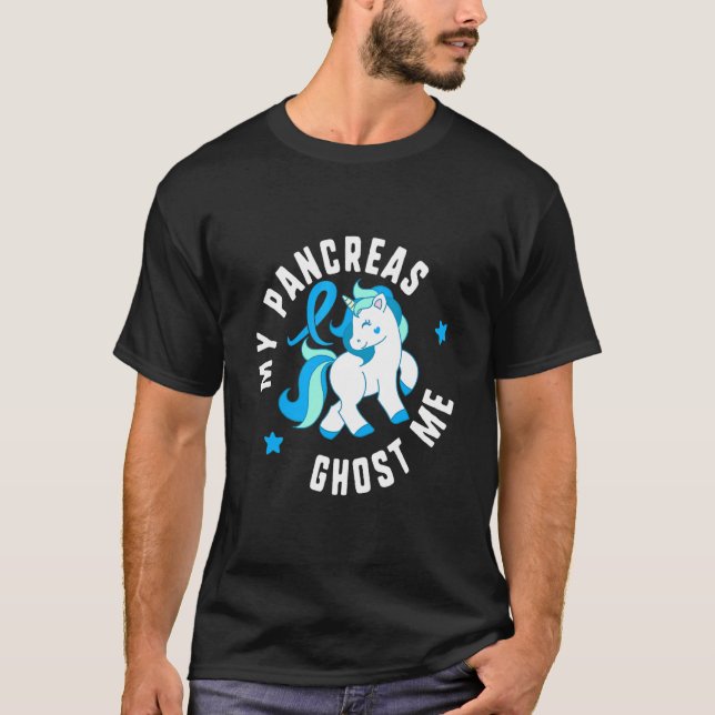 Camiseta Meus Pâncreas Me Enganam Diabetes T1 Sensibilizaçã (Frente)