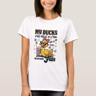 Camiseta Meus Patos Podem Não Estar Em Fila Sarcástico en