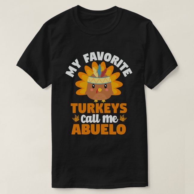 Camiseta Meus perus favoritos me chamam de Ação de Graças d (Frente do Design)