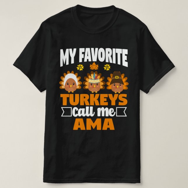 Camiseta Meus perus favoritos me chamam de Ama Fall Ação de (Frente do Design)