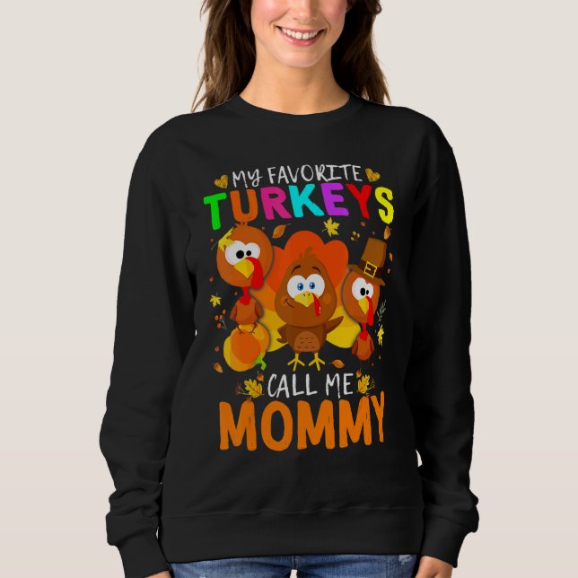 Camiseta Meus Perus Favoritos Me Chamam de Mamãe Outono Do  (Frente)