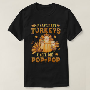 Camiseta Meus perus favoritos me chamam de Pop-Pop de Ação