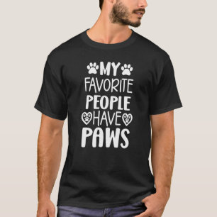 Camiseta Meus Pessoas Favoritas Tem Patas Gráfico de Gato