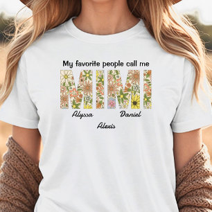 Camiseta Meus Pessoas Favoritos Chamam-me nomes de netos Mi