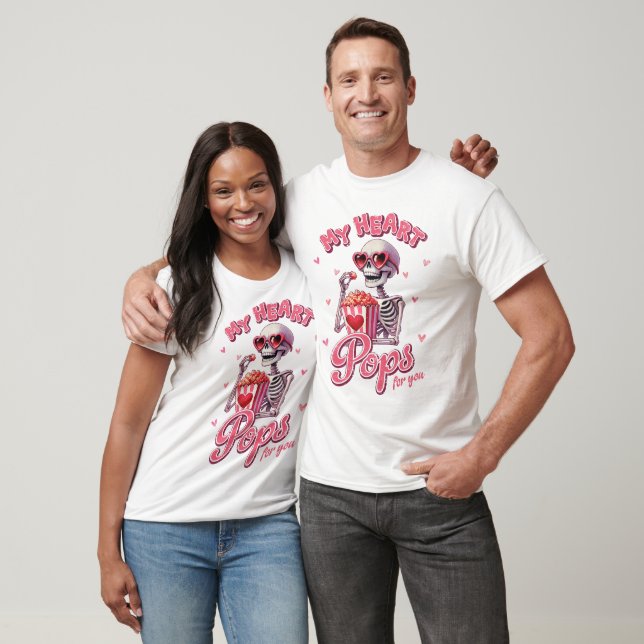 Camiseta Meus Pop de coração para você" Design de pipoca do (Unissex)