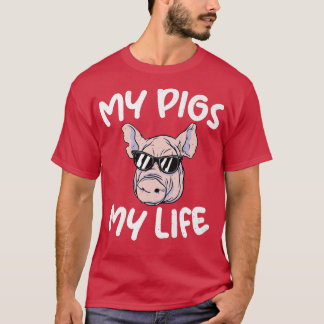 Camiseta Meus Porcos Minha Vida Declaração Legal Proprietár