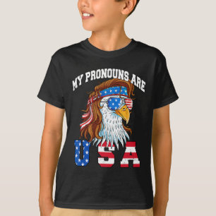 Camiseta Meus Pronomes São Águia Dos EUA Americano Engraçad
