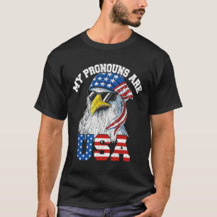 Camiseta Meus Pronomes São Águia Patriótica Usa Engraçado 4