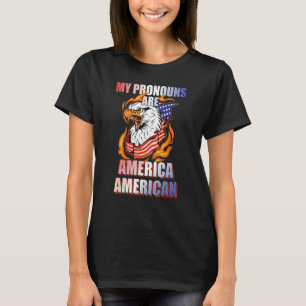 Camiseta Meus Pronomes São America America Bandeira Dos EUA