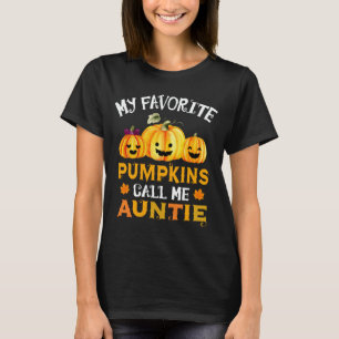 Camiseta Meus Pumpkins Favoritos Me Chamam De Tia Fall Hall