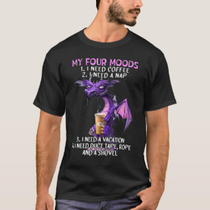 Camiseta Meus Quatro Moods Preciso De Café Um Sapo Uma Sapa