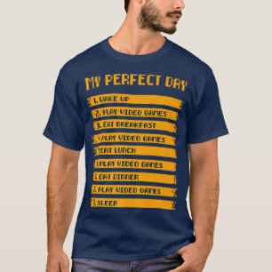 Camiseta Meus Videos games de Reprodução do Dia Perfeito
