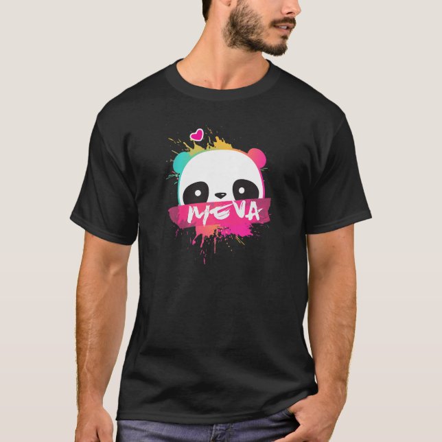 Camiseta MEVA - Bela Menina com Panda Adorável (Frente)