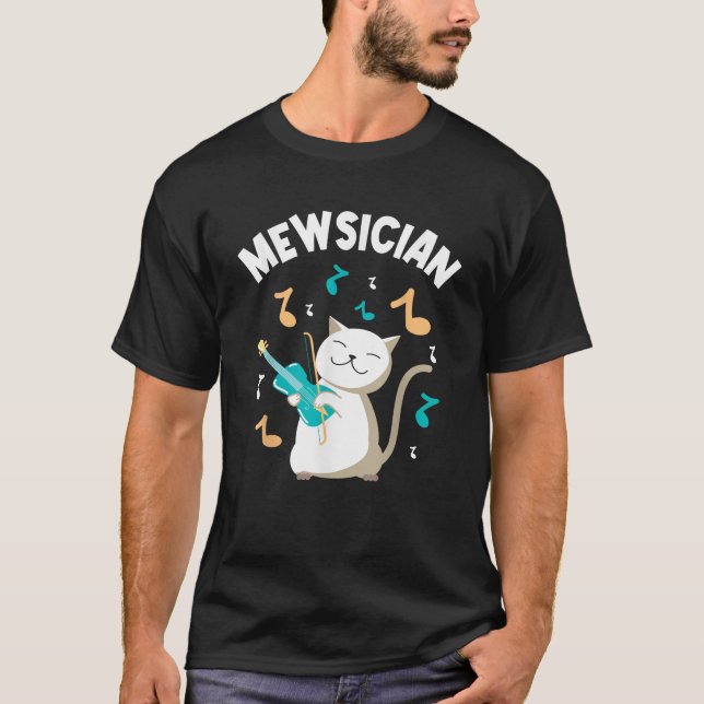Camiseta Mewsician Violin Player Cat Violinist Musician Men (Frente)