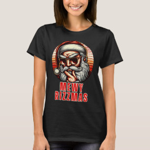 Camiseta Mewy Rizzmas Papais noeis Engraçados Mewing Piada 