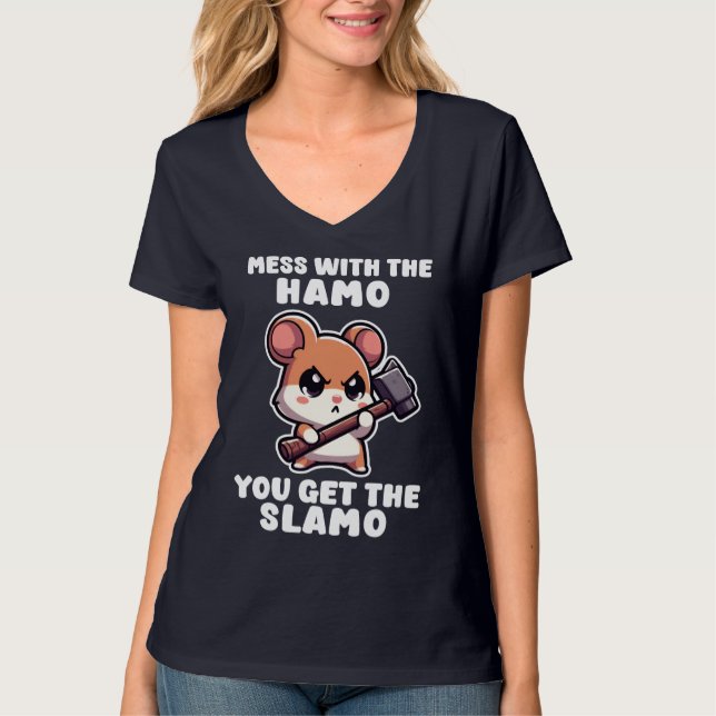 Camiseta Mexa Com O Hammo Você Ganha O Slamo Hamster Fofo (Frente)