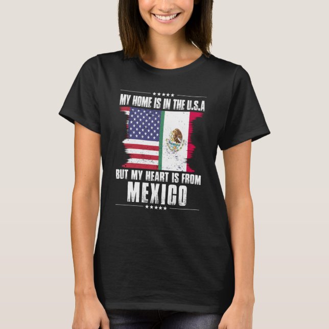 Camiseta Mexican American Patriot Grown Proud Home Heart US (Frente)