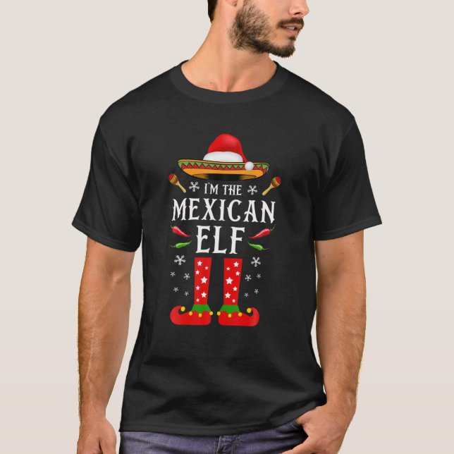 Camiseta Mexican Christmas Elf Feliz Navidad Family Matchin (Frente)