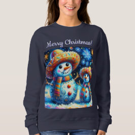 Camiseta Mexican Folk Art Snowmen Snowman Personalized