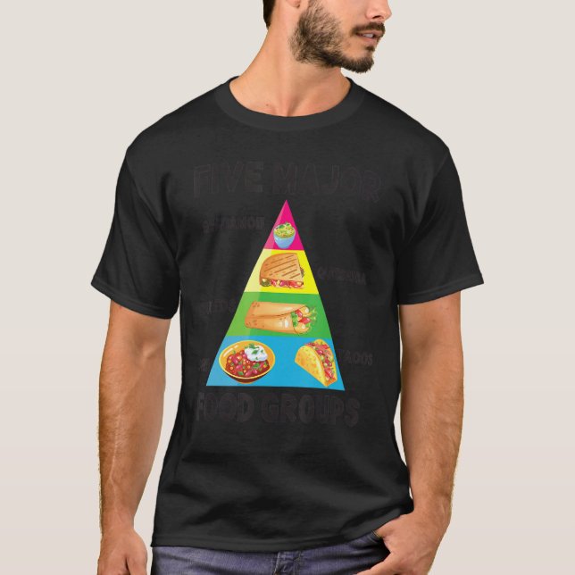 Camiseta Mexican Food  Tacos Burritos Chili Major Food Grou (Frente)