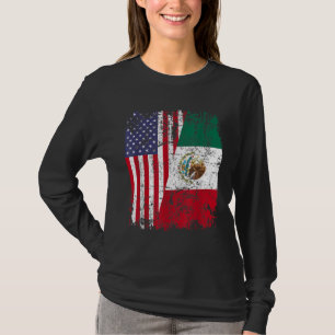 Camiseta MEXICAN ROOTS Half American Flag MÉXICO