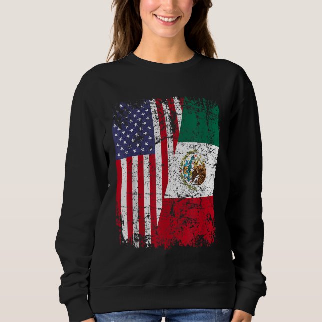 Camiseta MEXICAN ROOTS Half American Flag MÉXICO (Frente)