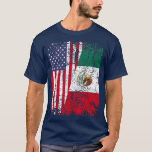 Camiseta MEXICAN ROOTS T Half American Flag MÉXICO