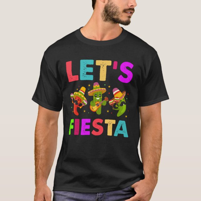 Camiseta Mexican Saying Slogan Let s Fiesta (Frente)