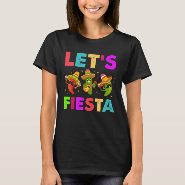 Camiseta Mexican Saying Slogan Let s Fiesta (Frente)