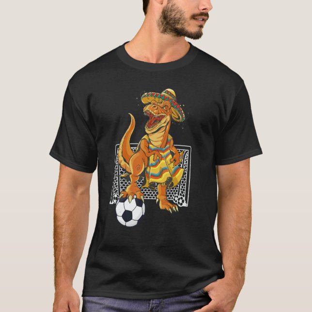 Camiseta Mexican Soccer Rex Dinosaur Mexico Flag Futbol 202 (Frente)