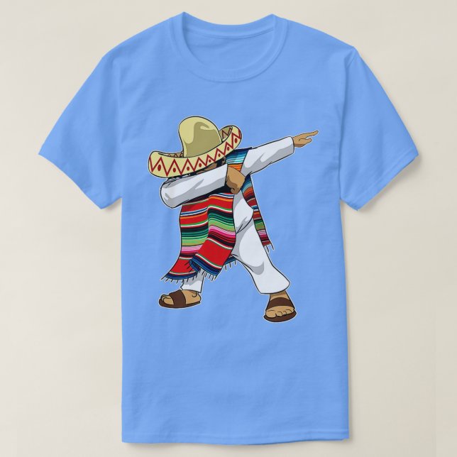 Camiseta Mexican Sombrero Poncho Dabbing  (Frente do Design)
