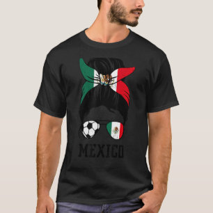 Camiseta Mexicana Soccer Girl Mamãe Mensageiro No México Pé