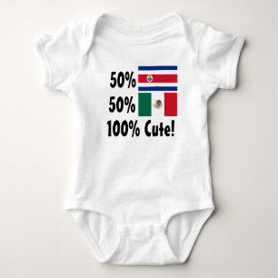 Camiseta Mexicano 100% de Rican 50% da costela de 50%