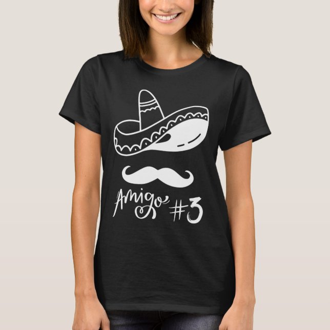 Camiseta Mexicano Amigo #3 Correspondendo Cinco De Mayo - H (Frente)