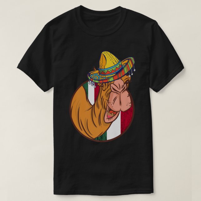 Camiseta Mexicano Camel Hat Sombrero Funny Camel Life Méxic (Frente do Design)