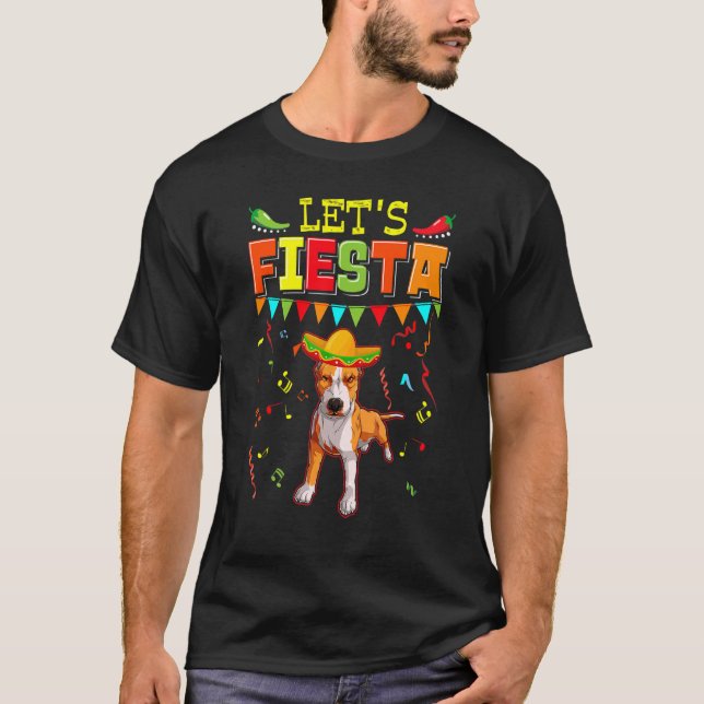 Camiseta Mexicano Cinco de Mayo Fiesta Fiesta Pitbull Vamos (Frente)