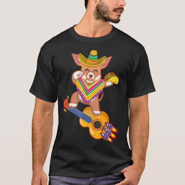 Camiseta Mexicano Dabbing Chihuahua Cinco De Mayo Poncho So (Frente)