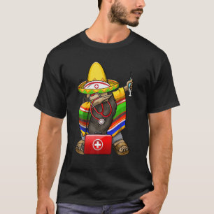 Camiseta Mexicano Dabbing Gnome Cinco De Mayo Poncho Sombre