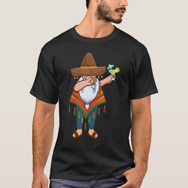 Camiseta Mexicano Dabbing Gnome Tequila Cinco de Mayo Ponch (Frente)