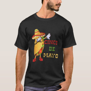 Camiseta Mexicano Dabbing Taco Cinco De Mayo Poncho Sombrer