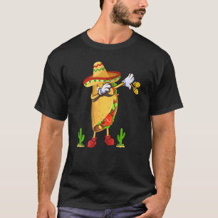 Camiseta Mexicano Dabbing Taco Cinco De Mayo Poncho Sombrer