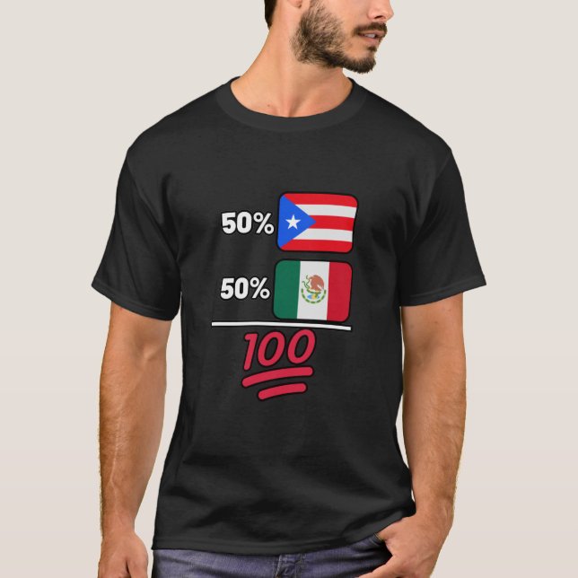 Camiseta Mexicano e Porto Rico Mix Heritage (Frente)