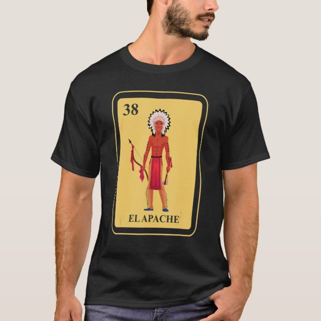 Camiseta mexicano El Apache Tradicional com Cartão de Bingo (Frente)