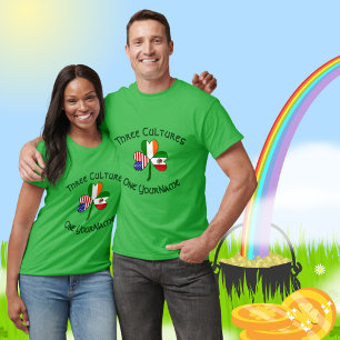 Camiseta Mexicano Irish American Flags Shamrock Personaliza