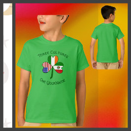 Camiseta Mexicano Irish American Flags Shamrock Seu Nome