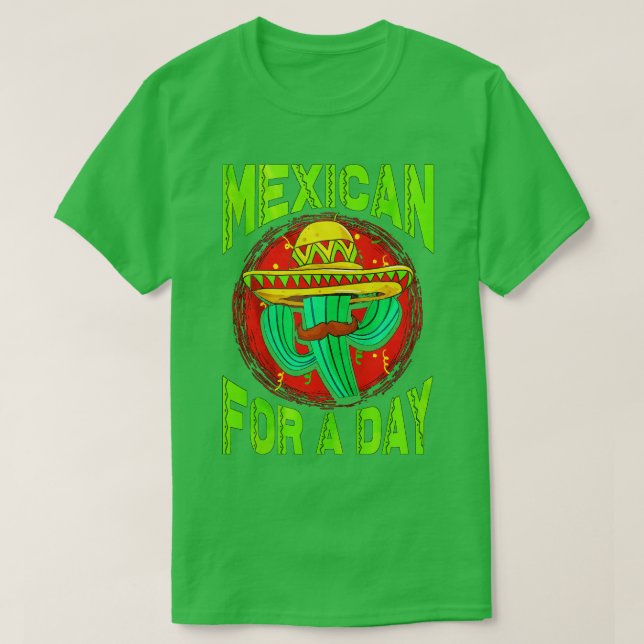 Camiseta Mexicano Por Um Dia Cinco De Mayo (Frente do Design)