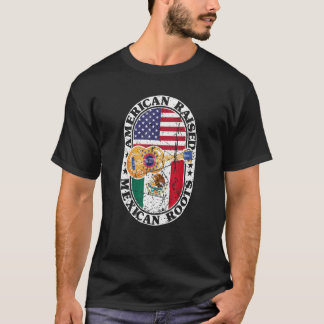 Camiseta Mexicano Raízes Americanas Levantaram Patriótico M