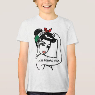 Camiseta Mexicano Rosie Strong Woman Tacos Antes de Vatos C