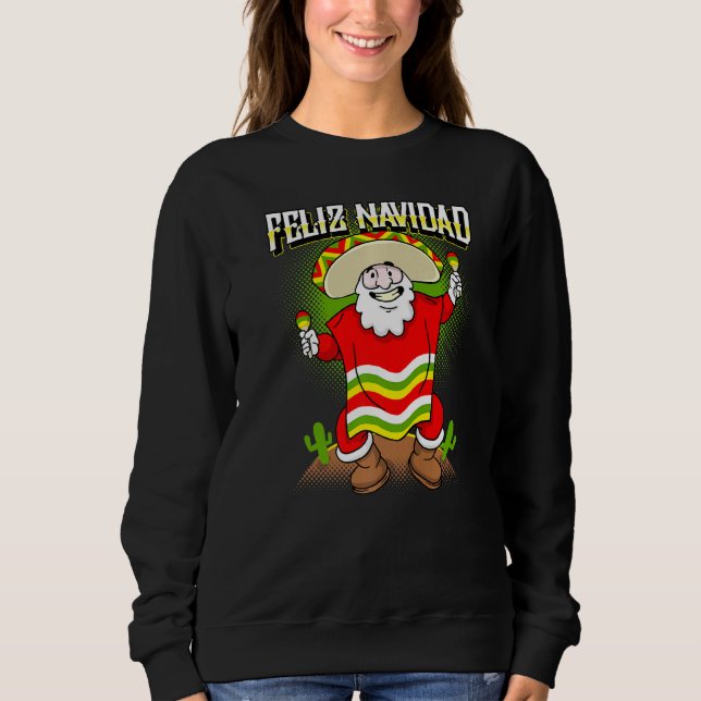 Camiseta Mexicano Santa Claus Feliz Navidad Ugly Christmas  (Frente)