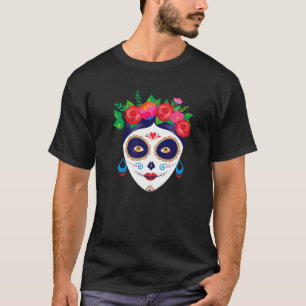 Camiseta Mexicano Sugar Color Skull Girl Halloween Dia De L